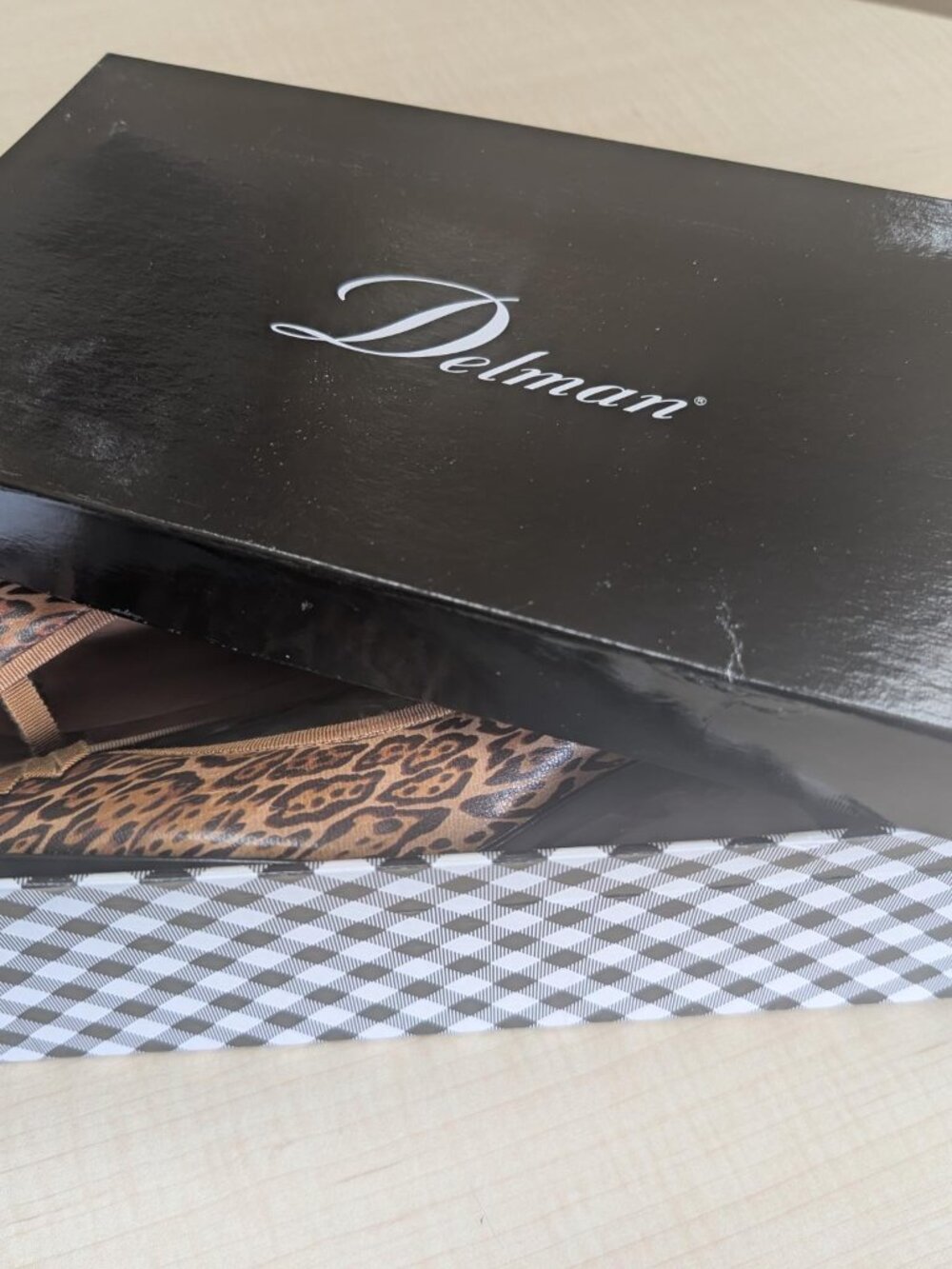 NIB Delman Lucy Leopard Leather Women's Pumps Size 10 - Picture 5 of 5